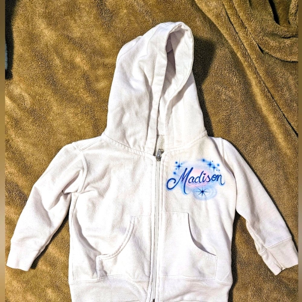 Girl's 2T Personalized Frozen White Hoodie